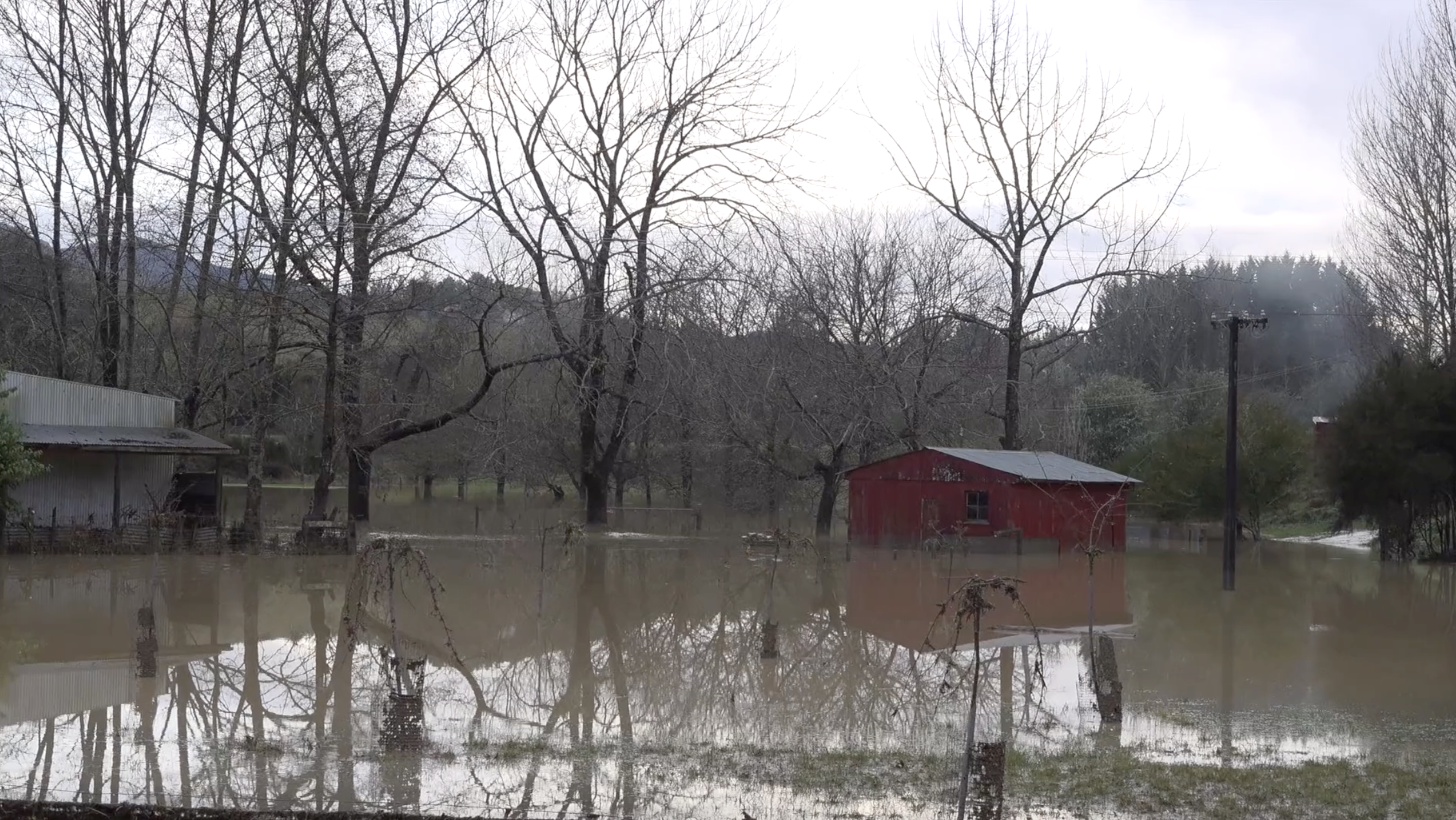 Aerial view of flooding
