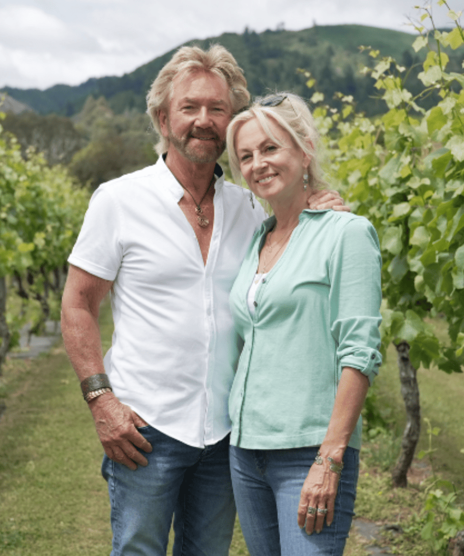 Noel and Liz in the vineyard